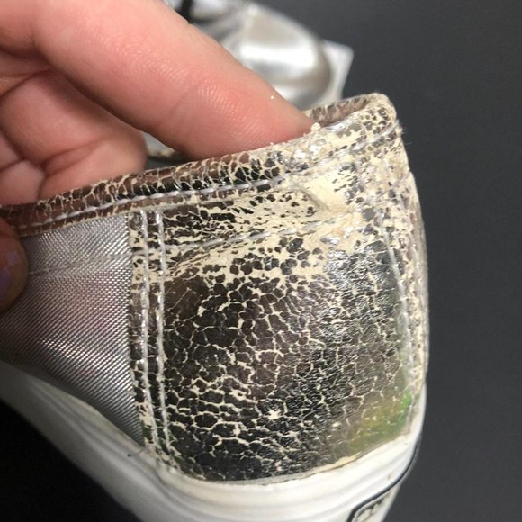 Rare y2k platform futuristic sheer silver mesh sneakers